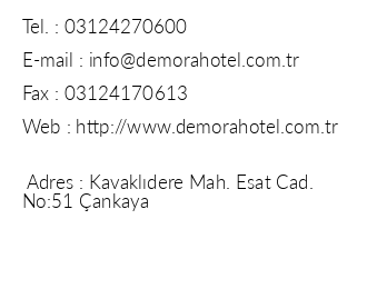 Demora Hotel iletiim bilgileri